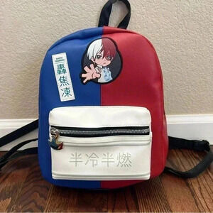 My Hero Academia Shoto Iodoroki Fire & Ice Mini Backpack Hot Topic Bioworld blue